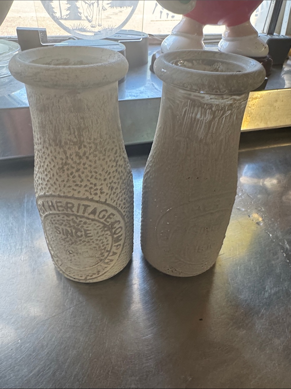 White Textured Decorative Vases - Set of 2